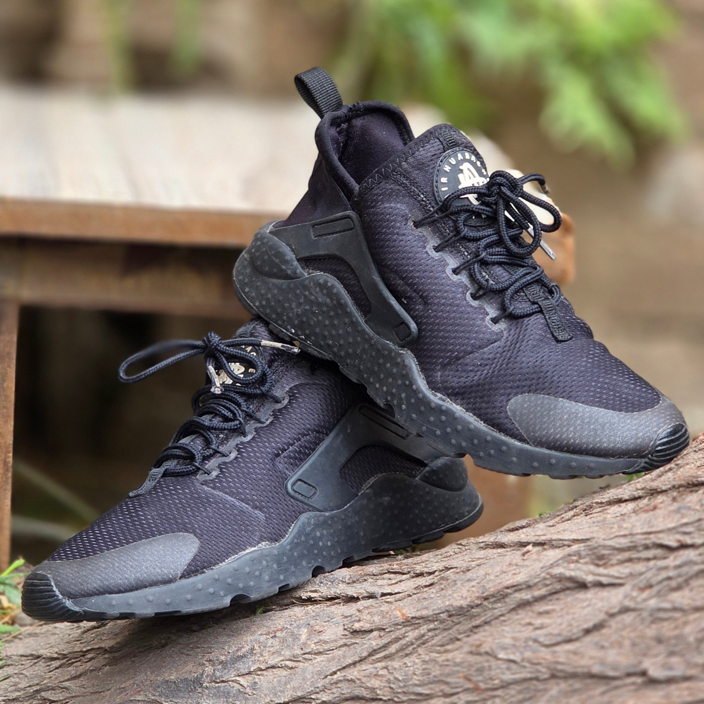 Size 5 Nike Air Huarache Run Ultra Black Dark Grey W