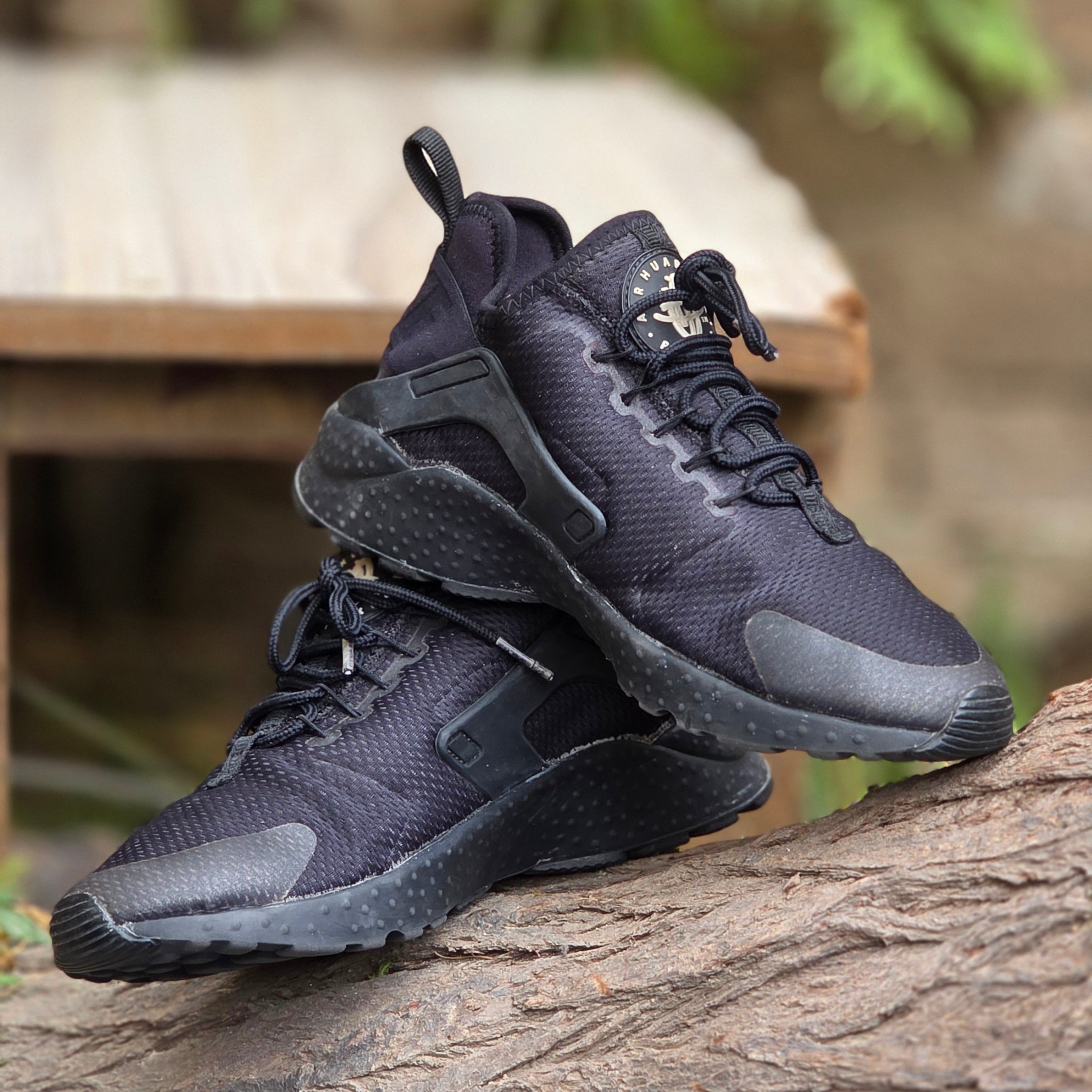 Size 5 Nike Air Huarache Run Ultra Black Dark Grey W